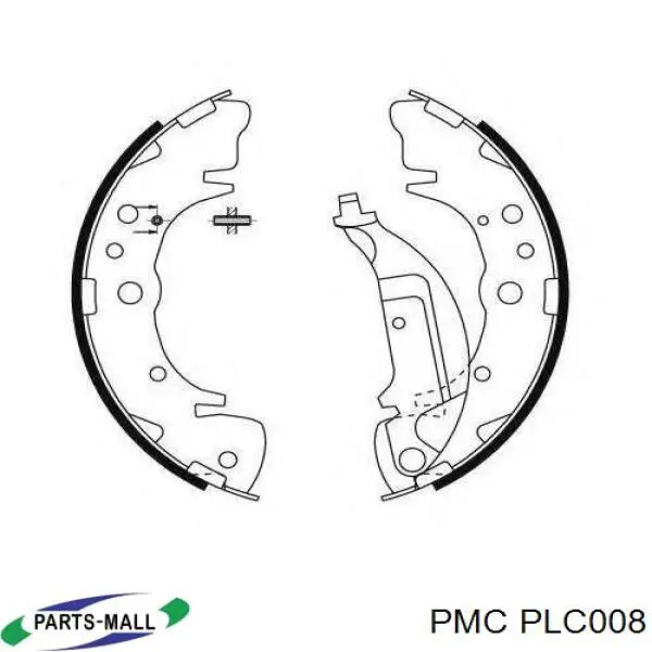 Задние барабанные колодки PLC008 Parts-Mall