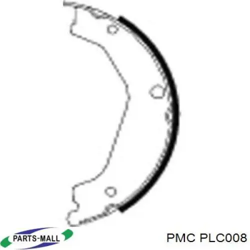 Купить PLC008 Parts-Mall Задние барабанные тормозные колодки
