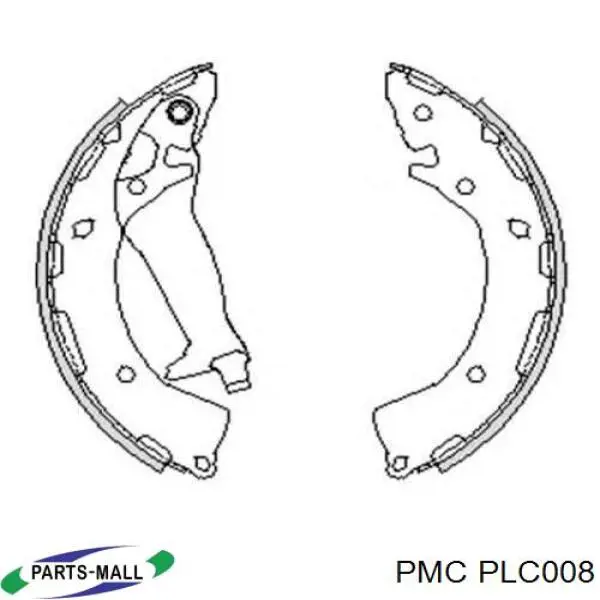 PLC008 Parts-Mall Барабанные тормозные колодки