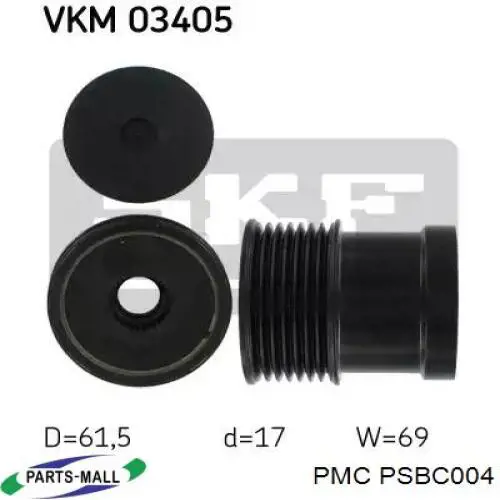 Паразитный ролик приводного ремня Parts-Mall PSBC004 цена, от 10.95 USD