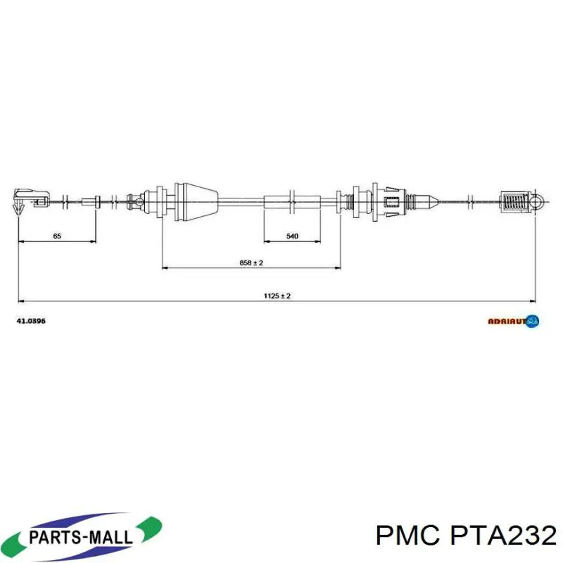 PTA232 Parts-Mall трос/тяга газа (акселератора)