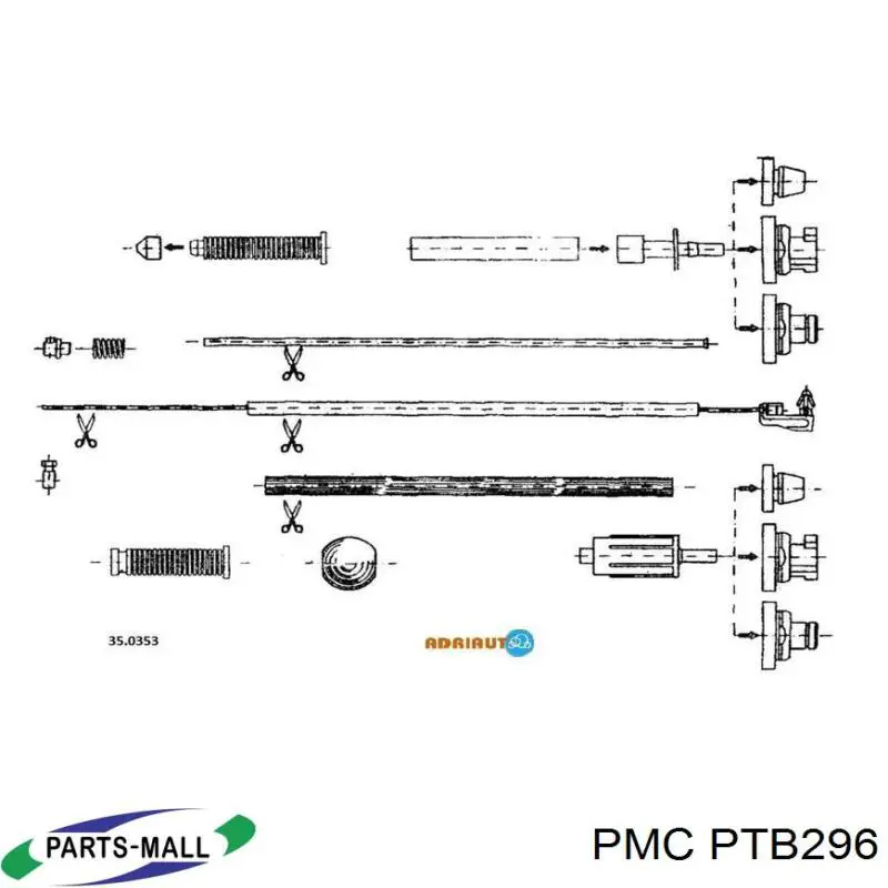 Трос газа PTB296 Parts-Mall