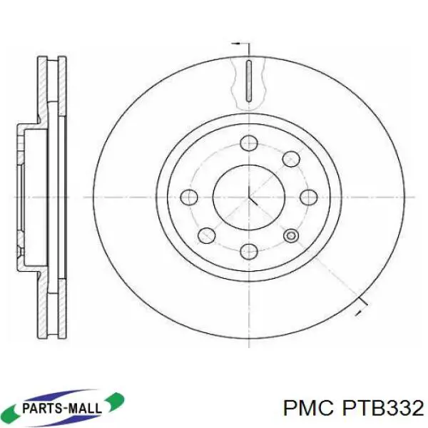 Задний правый трос ручника PTB332 Parts-Mall