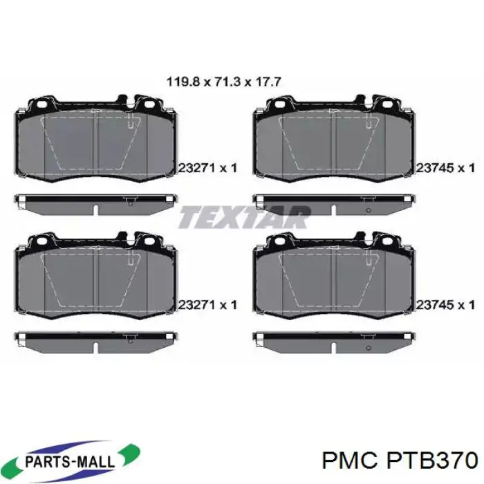 PTB370 Parts-Mall Трос ручного тормоза задний, правый