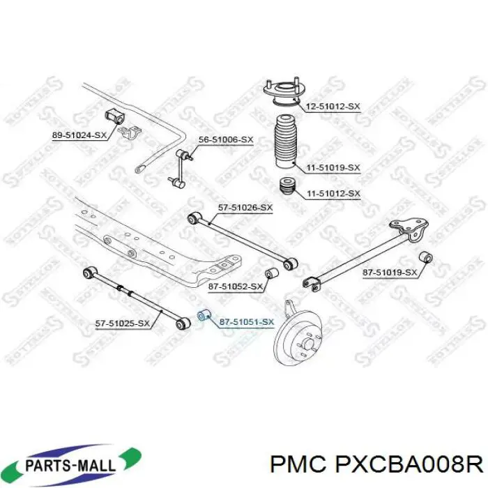 PXCBA008R Parts-Mall Сайлентблок цапфы
