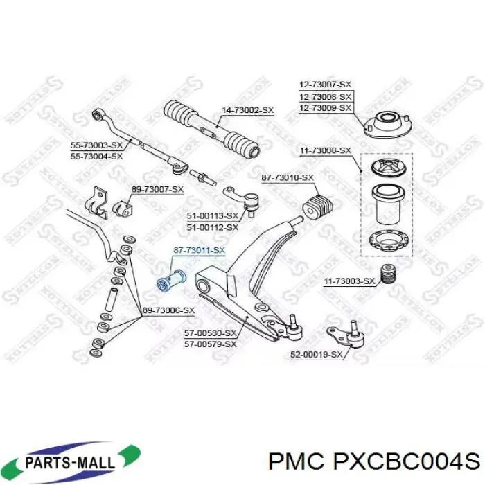 Сайлентблок передней подвески Parts-Mall PXCBC004S цена, от 3.44 USD