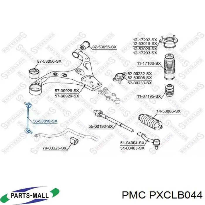 Купить PXCLB044 Parts-Mall Солдатик стабилизатора, заднего