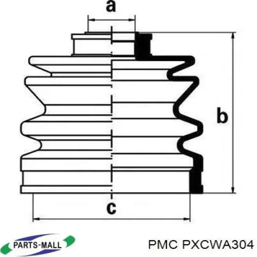 PXCWA304 Parts-Mall пыльник шруса передней полуоси наружный