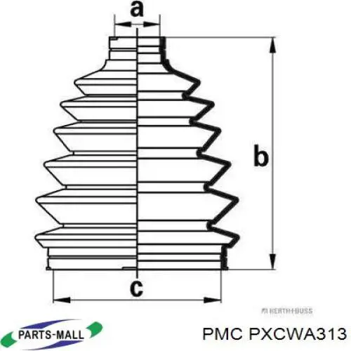 Пыльник ШРУСа наружный правый PXCWA313 Parts-Mall