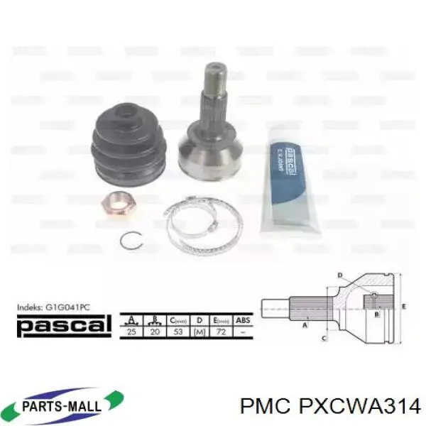 Купить PXCWA314 Parts-Mall Пыльник гранаты внутренний, передней полуоси