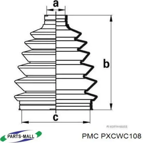 Пыльник ШРУСа внутренний, правый Parts-Mall PXCWC108