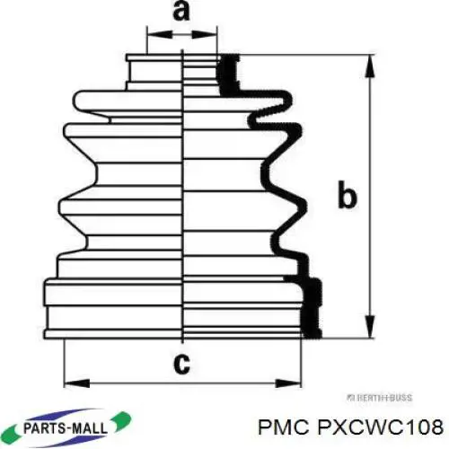 Пыльник ШРУСа передней полуоси внутренний правый PXCWC108 Parts-Mall