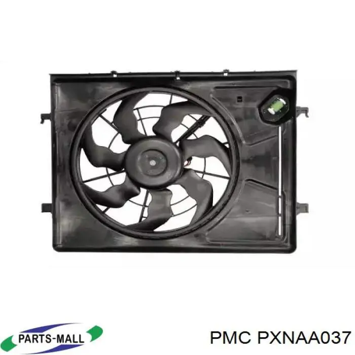 PXNAA037 Parts-Mall Диффузор радиатора охлаждения в сборе с мотором