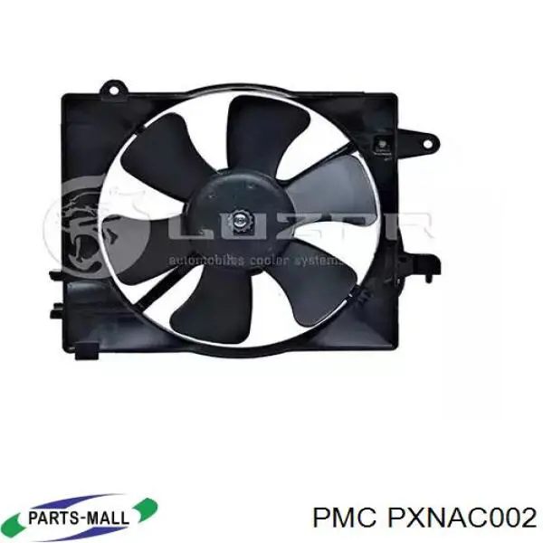 96536666 Parts-Mall диффузор радиатора охлаждения, в сборе с мотором и крыльчаткой