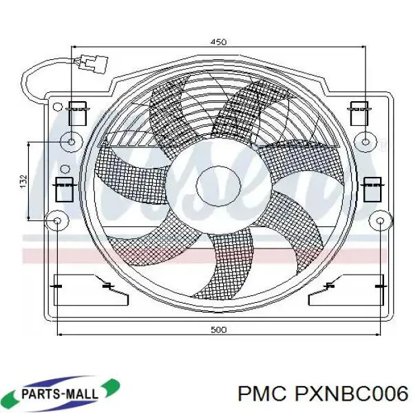 Вентилятор (крыльчатка) радиатора кондиционера Parts-Mall PXNBC006 цена, от 33.66 USD