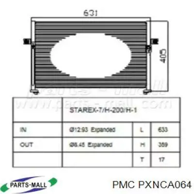 PXNCA064 Parts-Mall радиатор кондиционера
