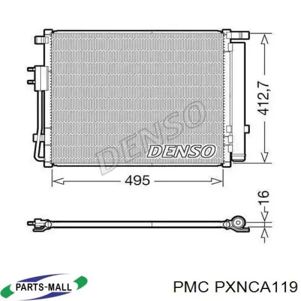 Радиатор кондиционера PXNCA119 Parts-Mall