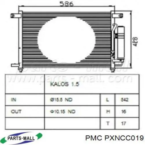 PXNCC019 Parts-Mall радиатор кондиционера