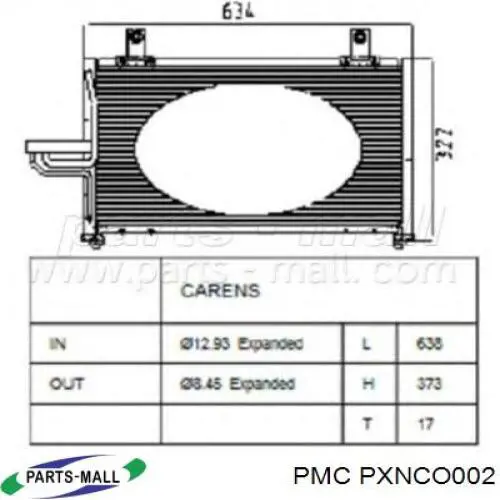 PXNCO002 Parts-Mall радиатор кондиционера