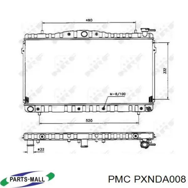 PXNDA008 Parts-Mall радиатор