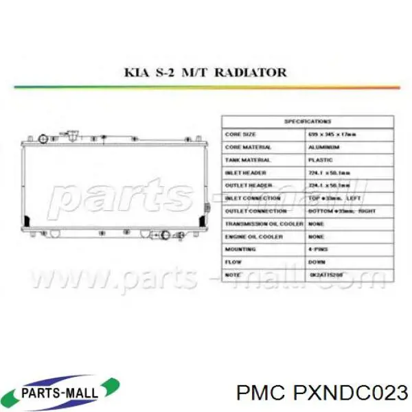 PXNDC023 Parts-Mall радиатор