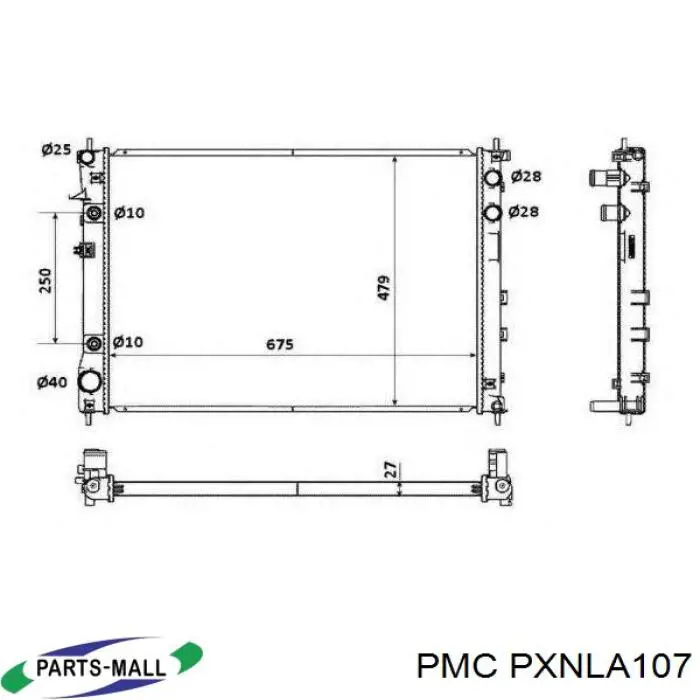Купить PXNLA107 Parts-Mall Патрубок радиатора