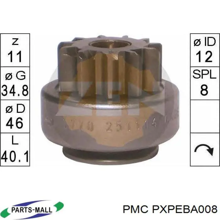 Бендикс стартера PXPEBA008 Parts-Mall