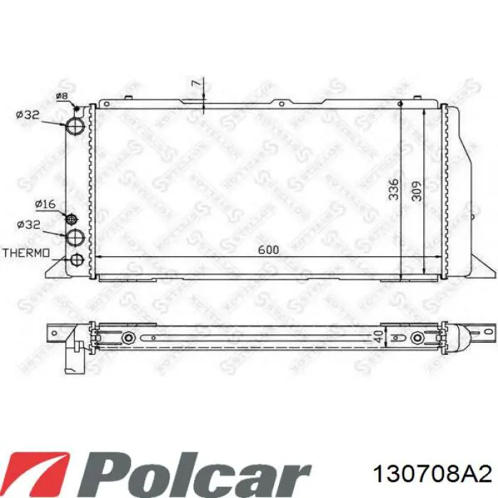 Радиатор 130708A2 Polcar