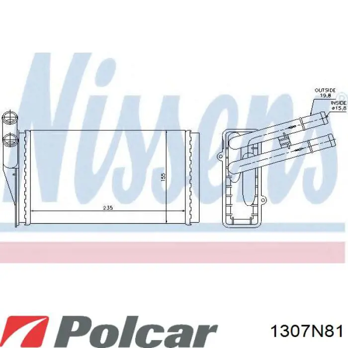 Радиатор печки 1307N81 Polcar