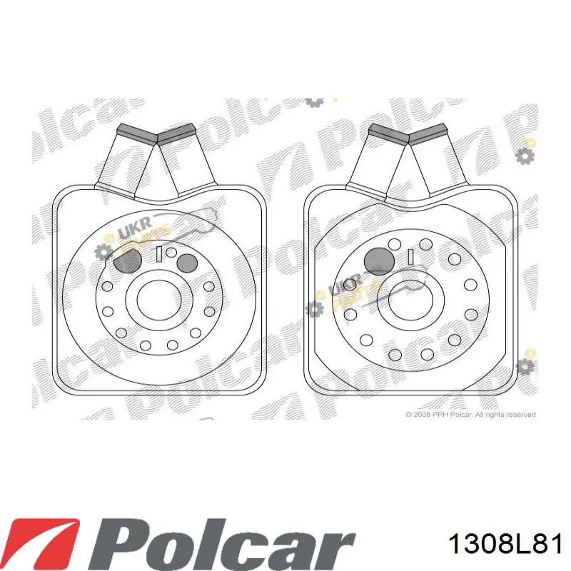 1308L81 Polcar радиатор масляный (холодильник, под фильтром)