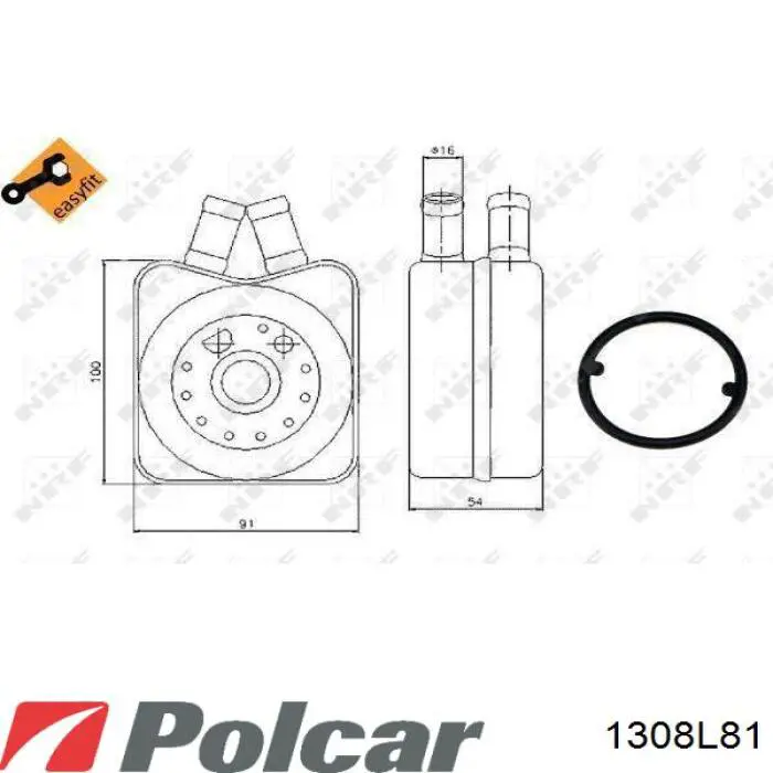 1308L81 Polcar Радиатор масляный (холодильник) под фильтром