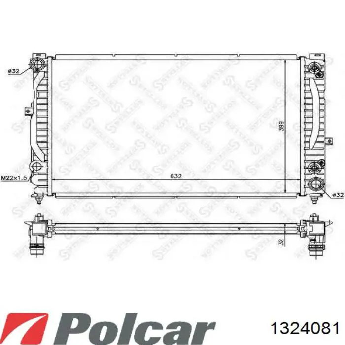 Радиатор охлаждения двигателя Polcar 1324081 цена, от 66.19 USD