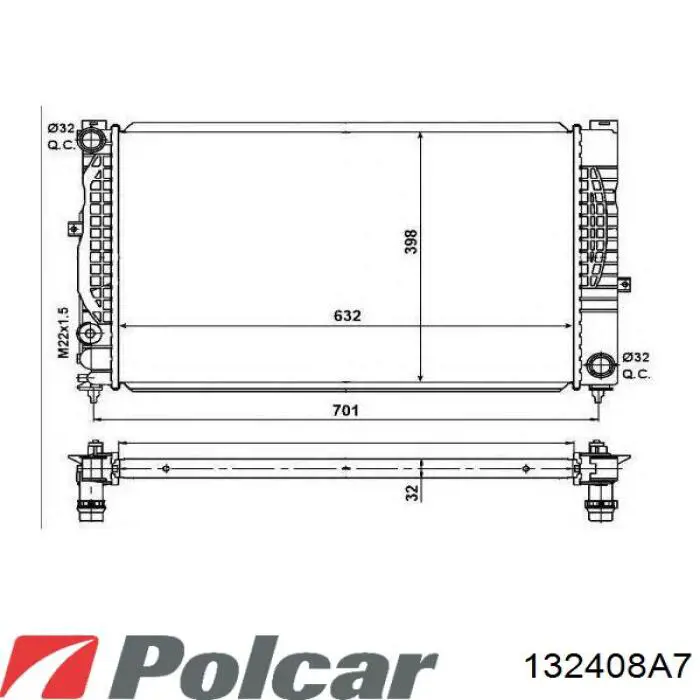 132408A7 Polcar радиатор