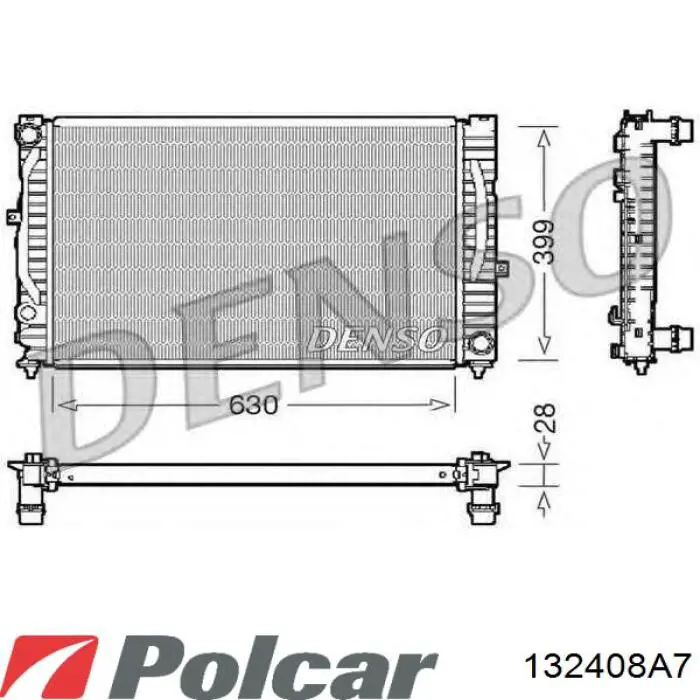 Радиатор 132408A7 Polcar