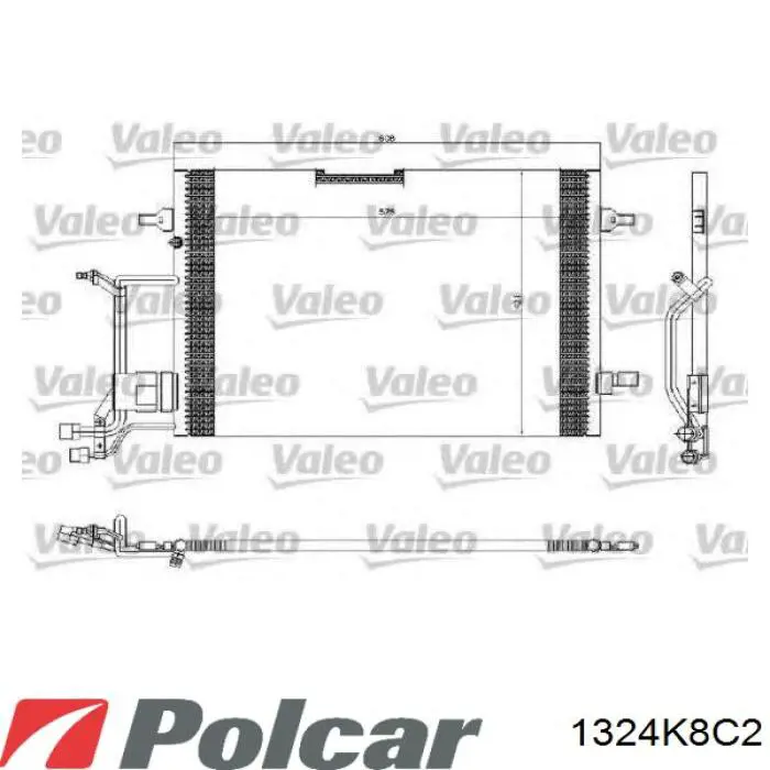 Купить 1324K8C2 Polcar Радиатор системы охлаждения кондиционера