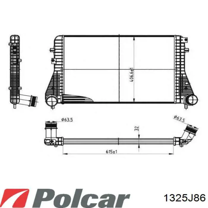 Интеркулер 1325J86 Polcar