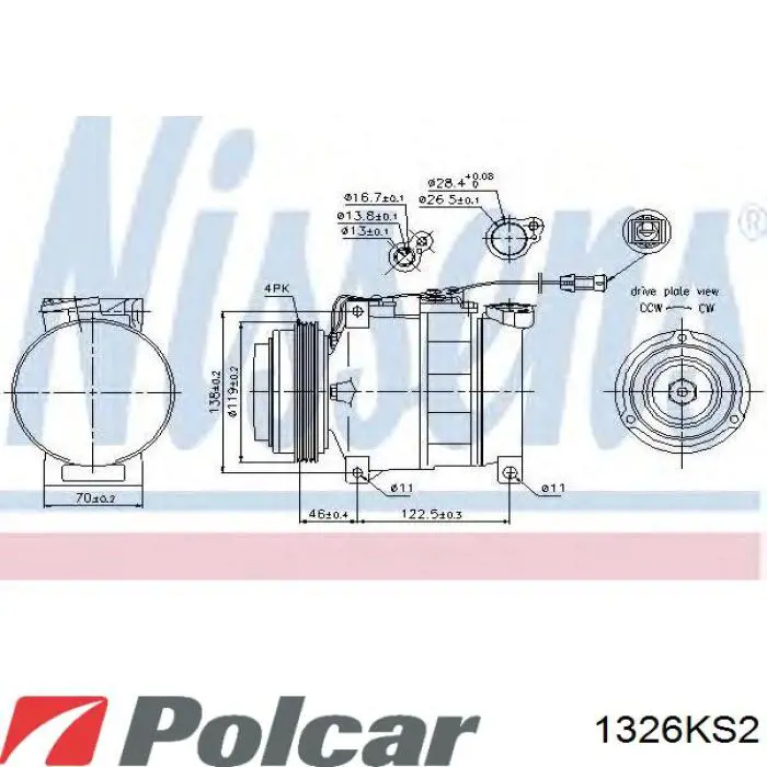 Компрессор кондиционера 1326KS2 Polcar