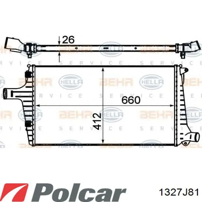 1327J81 Polcar Охладитель наддувочного воздуха