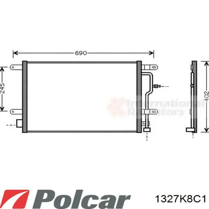 1327K8C1 Polcar радиатор кондиционера
