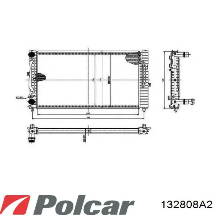 Радиатор 132808A2 Polcar