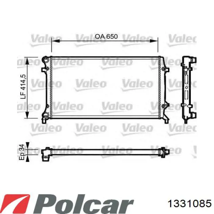 Радиатор охлаждения двигателя Polcar 1331085 цена, от 59.10 USD