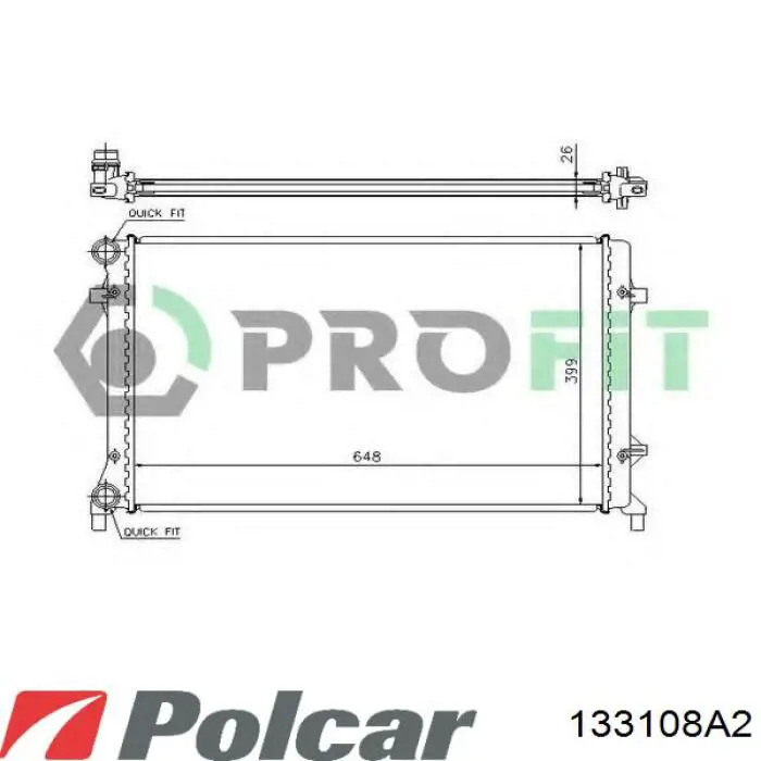 133108A2 Polcar Радиатор основной