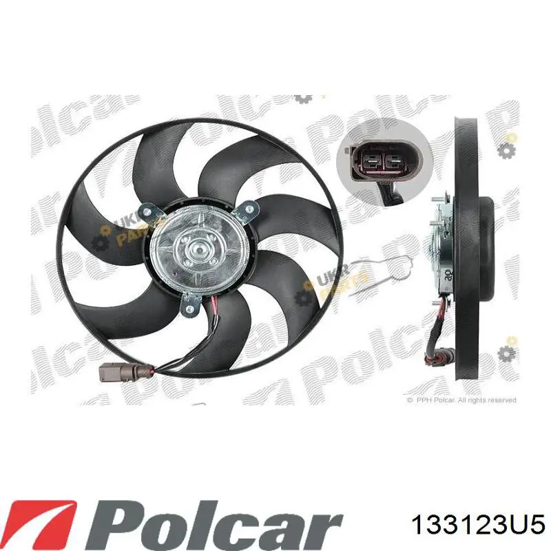 133123U5 Polcar электровентилятор охлаждения в сборе (мотор+крыльчатка правый)