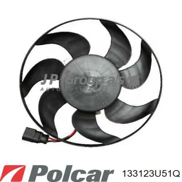 Электровентилятор охлаждения в сборе (мотор+крыльчатка) правый Polcar 133123U51Q