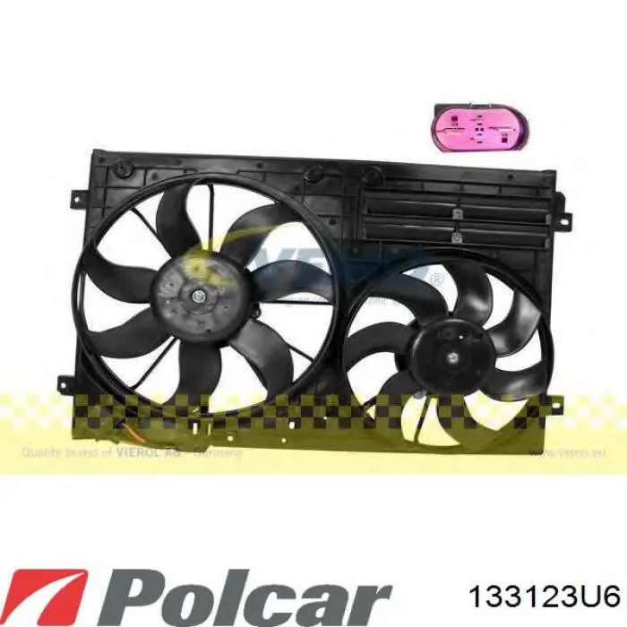 Купить 133123U6 Polcar Электровентилятор охлаждения в сборе (мотор+крыльчатка) левый