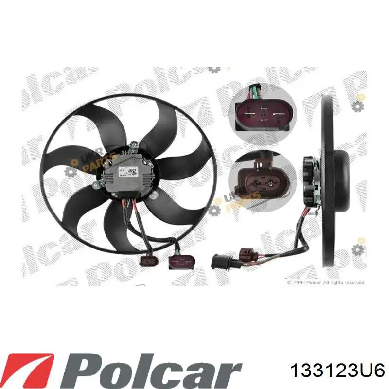 133123U6 Polcar электровентилятор охлаждения в сборе (мотор+крыльчатка левый)