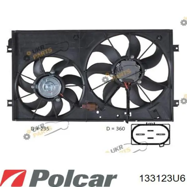 133123U6 Polcar Вентилятор системы охлаждения левый