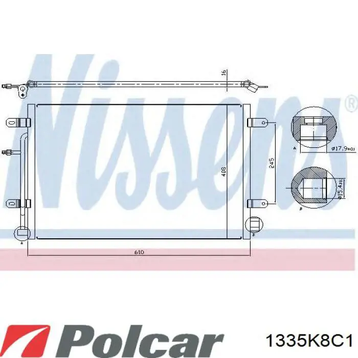 1335K8C1 Polcar радиатор кондиционера