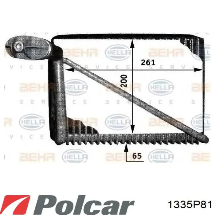 Купить 1335P81 Polcar Радиатор кондиционера салонный, испаритель