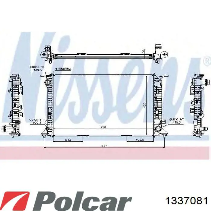Радиатор охлаждения двигателя Polcar 1337081 цена, от 89.36 USD